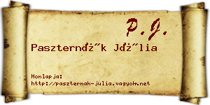 Paszternák Júlia névjegykártya
